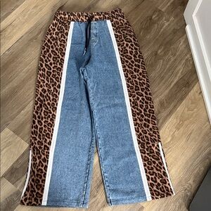 Stylish Leopard Print Wide Leg Pants
